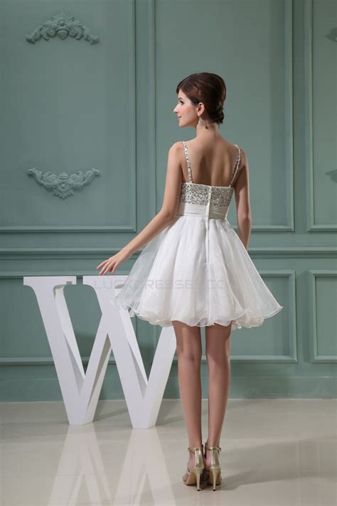white mini prom dress